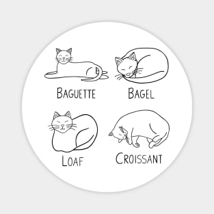 4 Bread Cats (black) Magnet